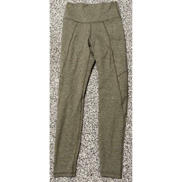 Fleo Leggings Womens Gray Green Yoga Pants Athletic Stretch SMALL Athleisure - Picture 1 of 4